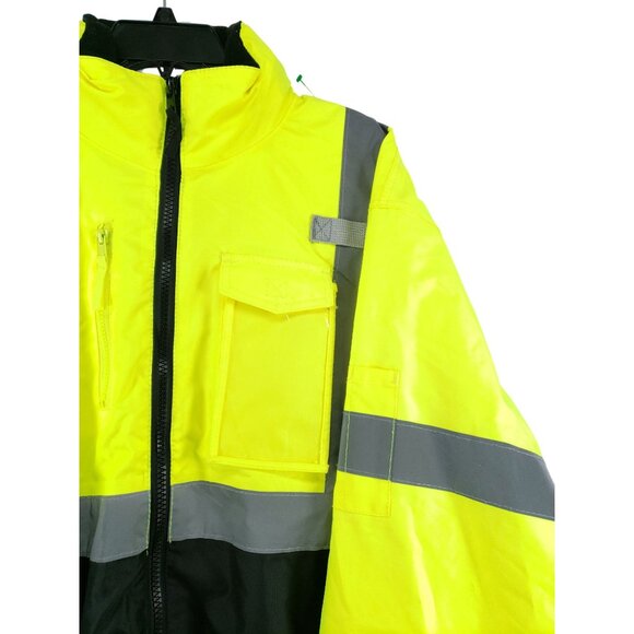 Radians Mens Size Large Radwear High Visibility Safety Jacket Hooded - Picture 6 of 10